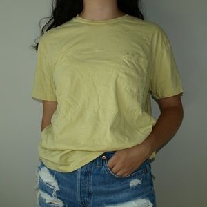Vintage J Crew Pale Yellow Crew Neck T-Shirt